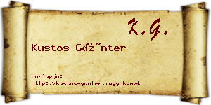 Kustos Günter névjegykártya